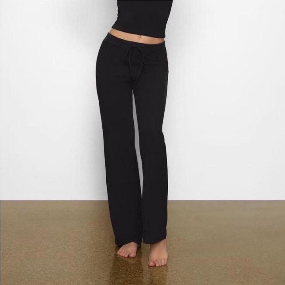 SKIMS *NWT COTTON JERSEY STRAIGHT LEG PANT | COLOR: SOOT